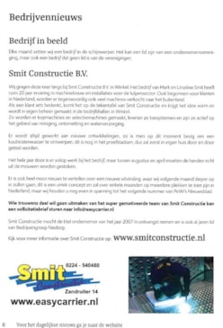 Januari 2022 Smit Constructie BV artikel