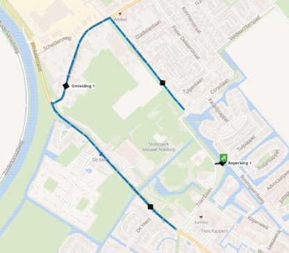 Wegomleiding Boomgaardweg Winkel