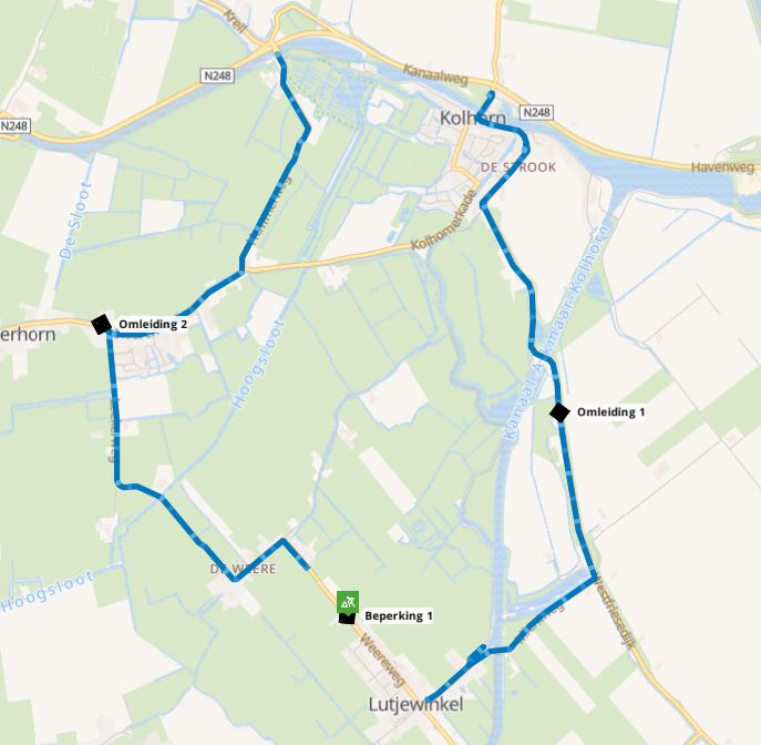 Afsluiting Weereweg Lutjewinkel - 23 mei t/m 25 mei