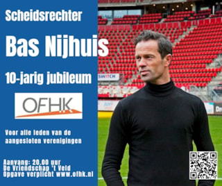 Scheidsrechter Bas Nijhuis 10-jarig jubileum OFHK
